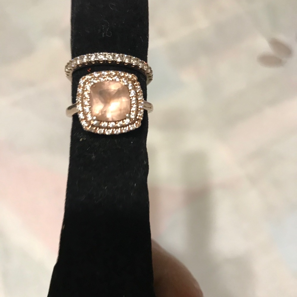 Rose Gold Sterling Silver Morganite Wedding Ring